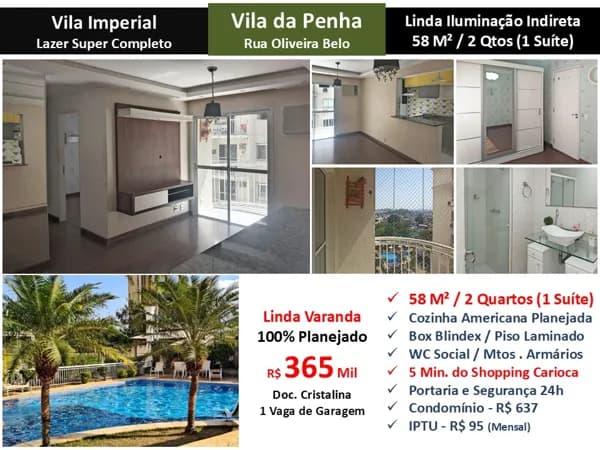 Apto Vila da Penha Vila Imperial 58M²
