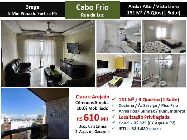 Apto Cabo Frio Braga Luz 131M²