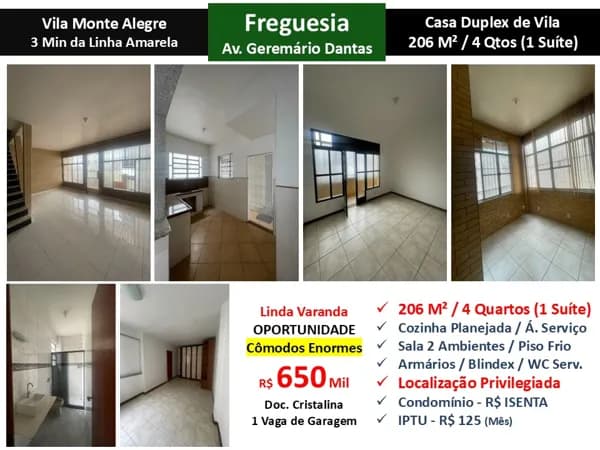 Casa JPA Freguesia Vila Monte Alegre 206M²