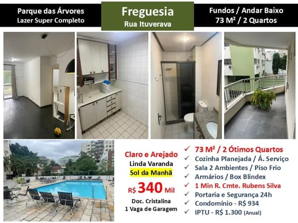Apto JPA Freguesia Ituverava Parque das Árvores 73M²
