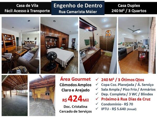 Casa Eng. de Dentro Camarista Meier 240M²