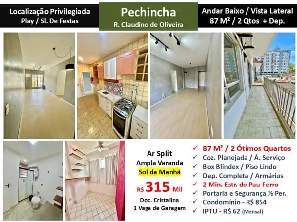 Apto JPA Pechincha Claudino de Oliveira 87M²