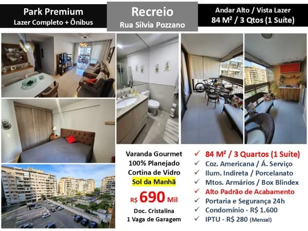 Apto Recreio Zico Park Premium 84M² 17