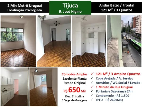 Apto Tijuca José Higino 121M² 2