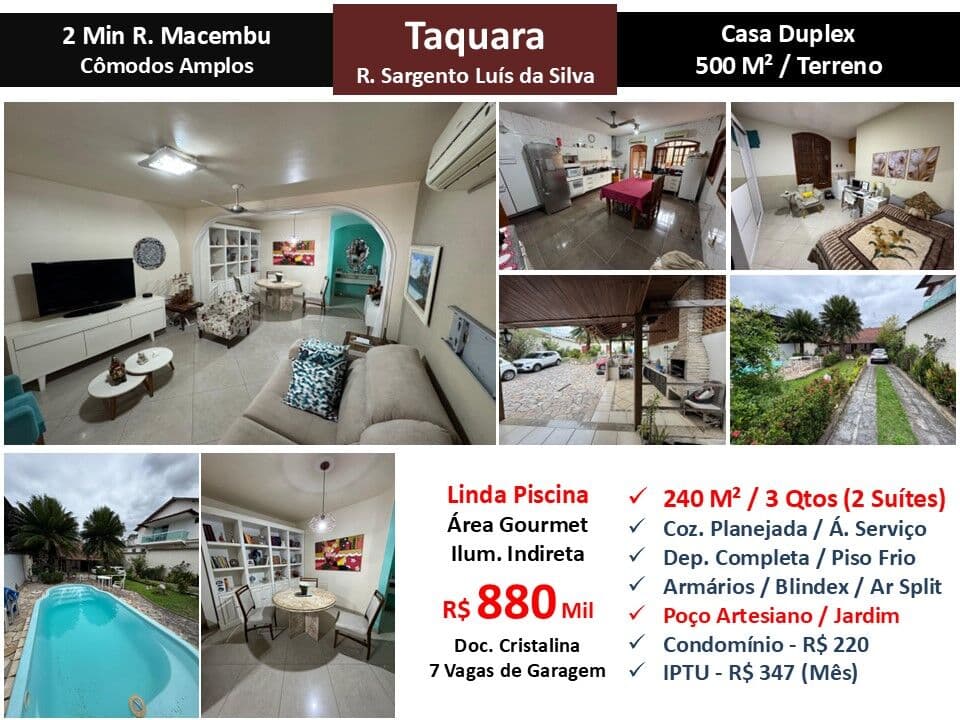 Casa JPA Taquara Sargento Luís da Silva 240M²