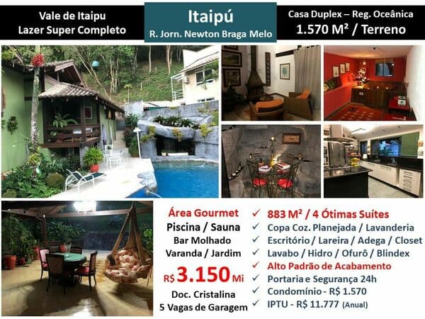 Casa Niterói Vale de Itaipu 883M²