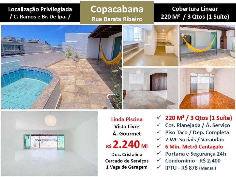 Cob Copacabana Barata Ribeiro 220M² Linear
