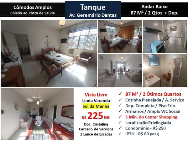 Apto JPA Tanque Geremário Dantas 87M²
