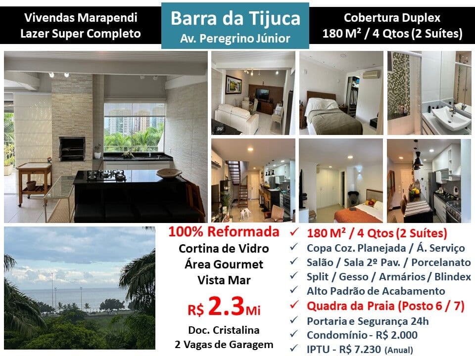 Cob Barra da Tijuca Praia Vivendas Marapendi 180M²