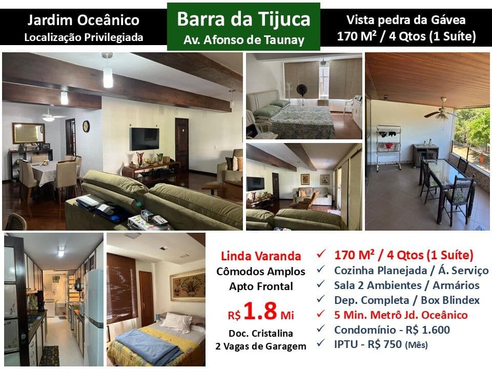 Apto Barra da Tijuca JO Afonso de Taunay 170M²