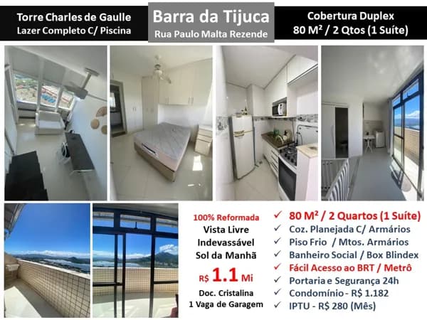 Cob Barra da Tijuca Torre Charles Gaulle 80M²