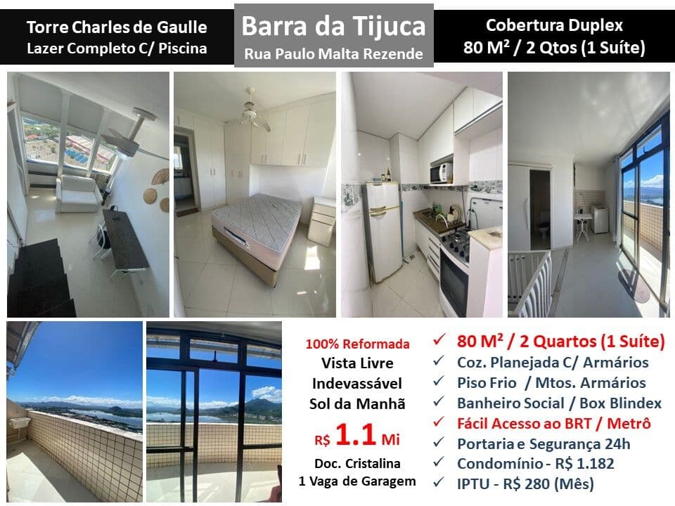 Cob Barra da Tijuca Torre Charles Gaulle 80M²