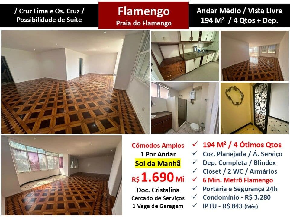 Apto Flamengo Praia 194M²