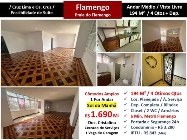 Apto Flamengo Praia 194M²