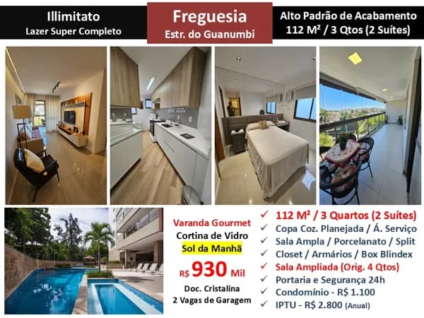Apto JPA Freguesia Illimitato 112M²