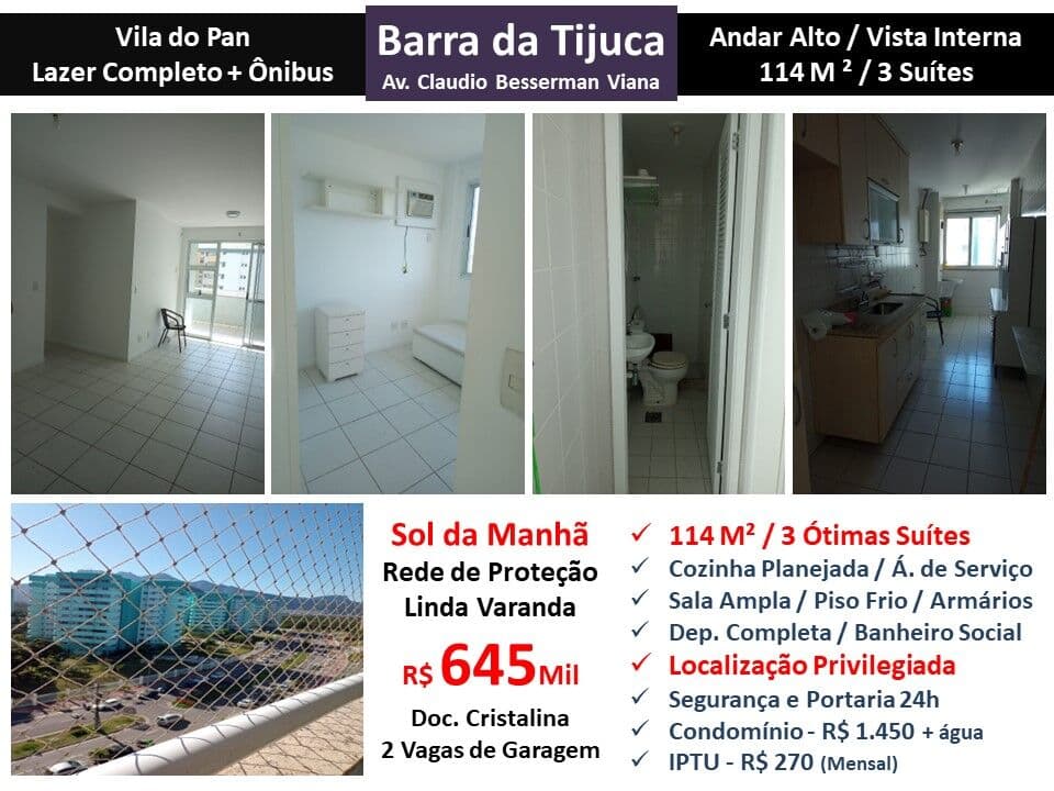 Apto Barra da Tijuca Vila do Pan 114M² 4