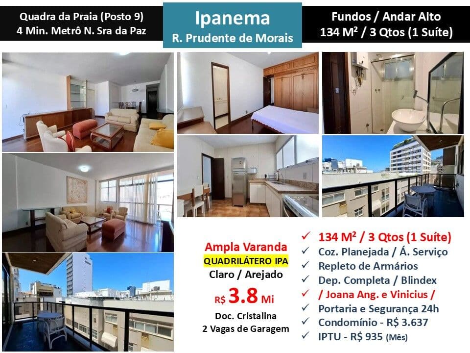 Apto Ipanema Prudente de Morais 134M²