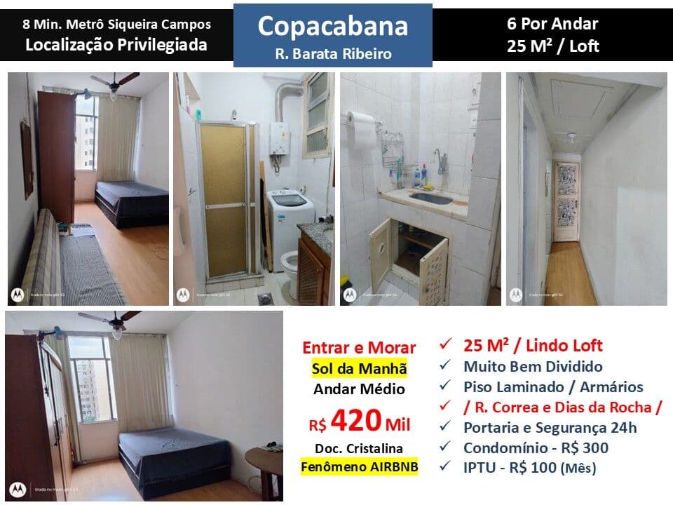Apto Copacabana Barata Ribeiro 25M² 2
