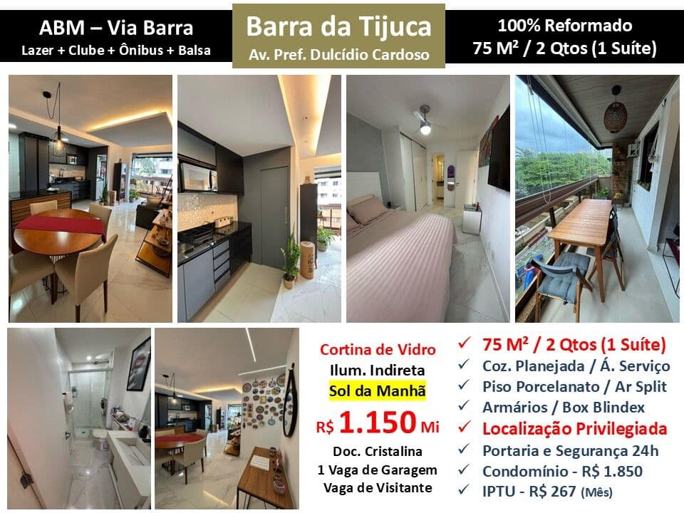 Apto Barra da Tijuca ABM Via Barra 75M²