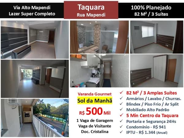 Apto JPA Taquara Via Alto Mapendi 82M²