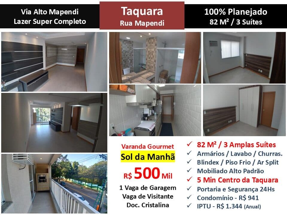 Apto JPA Taquara Via Alto Mapendi 82M²