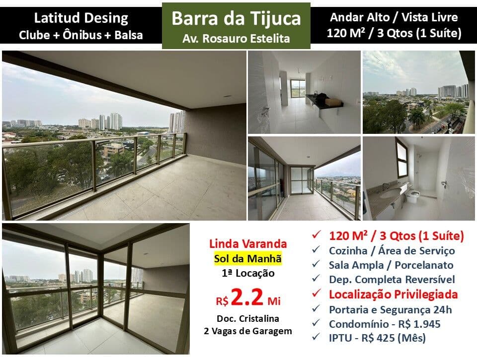 Apto Barra da Tijuca Latitud 120M²