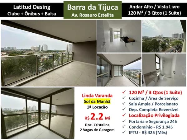 Apto Barra da Tijuca Latitud 120M²