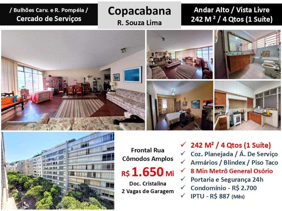 Apto Copacabana Souza Lima 242M²