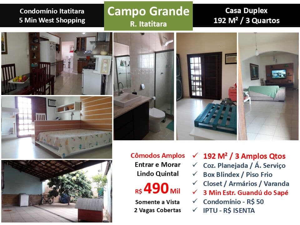 Casa Campo Grande Itatitara 192M²