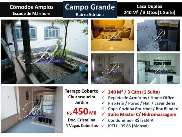 Sobrado em Rio de Janeiro - Campo Grande