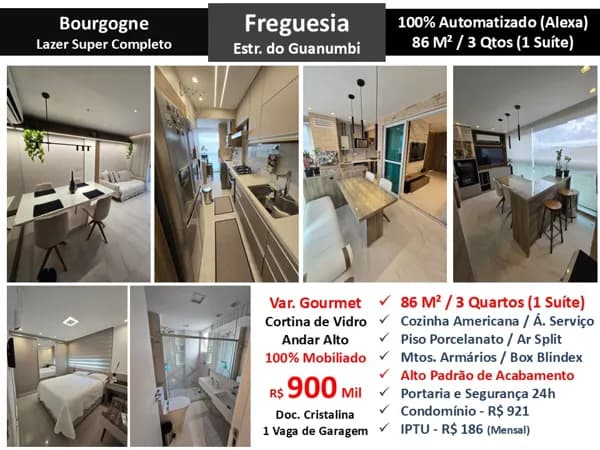 Apto JPA Freguesia Bourgone 86M² 3