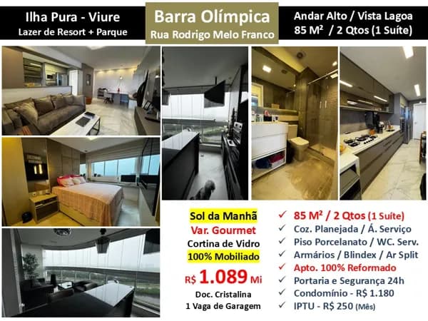 Apto Barra Olímpica Ilha Pura Viure 85M²
