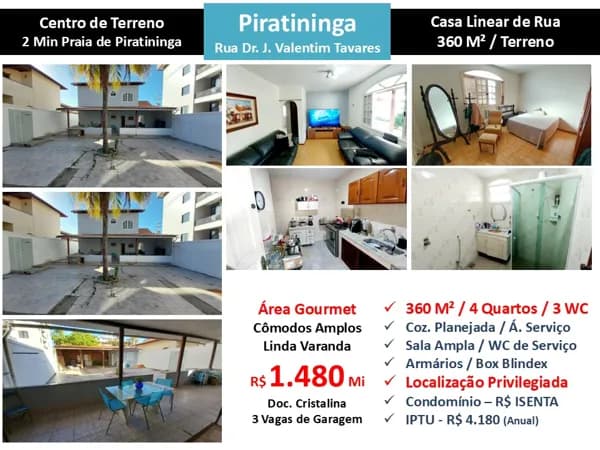 Casa Piratininga Valentim Tavares 360M² Linear