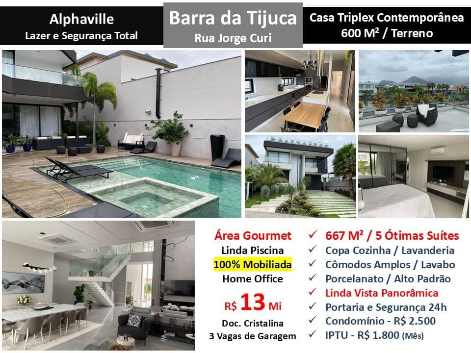 Casa Barra da Tijuca Alphaville 667M²