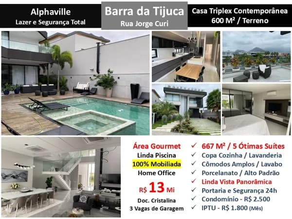 Casa Barra da Tijuca Alphaville 667M²