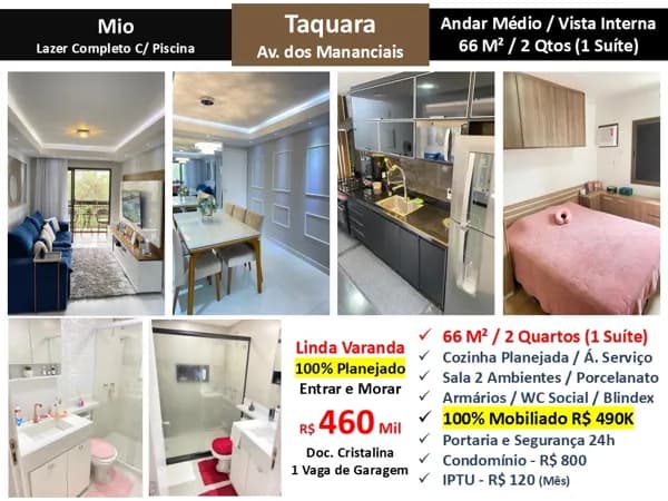 Apto JPA Taquara Mio 66M²
