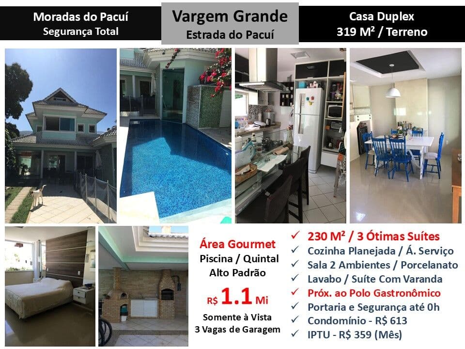 Casa Vargem Grande Moradas do Pacuí 230M²