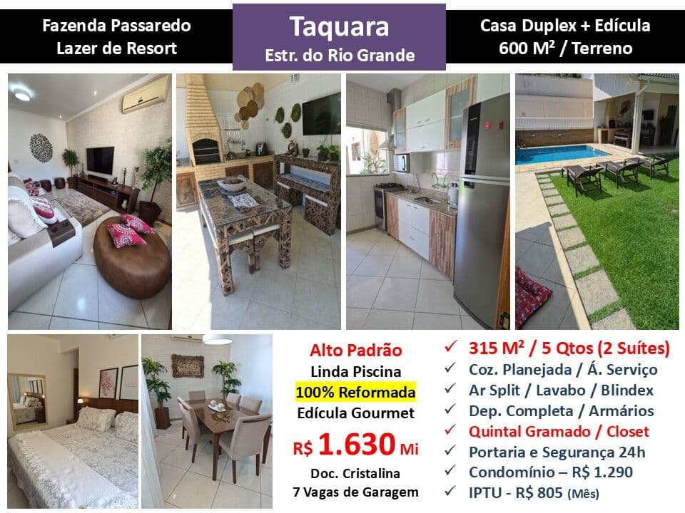 Casa JPA Taquara Fazenda Passaredo 315M²