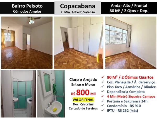 Apto Copacabana Min. Alfredo Valadão 80M²