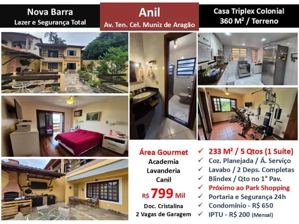 Casa JPA Anil Nova Barra 233M²