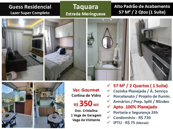 Apto JPA Taquara Meringuava Guess 57M² 2
