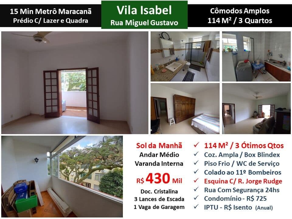 Apto Vila Isabel Miguel Gustavo 114M²