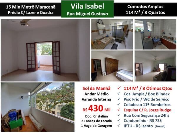 Apto Vila Isabel Miguel Gustavo 114M²