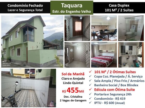 Casa JPA Taquara Engenho Velho 101M²