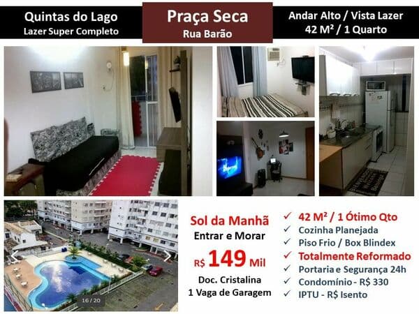 Apto JPA Praça Seca Quintas do Lago 42M²