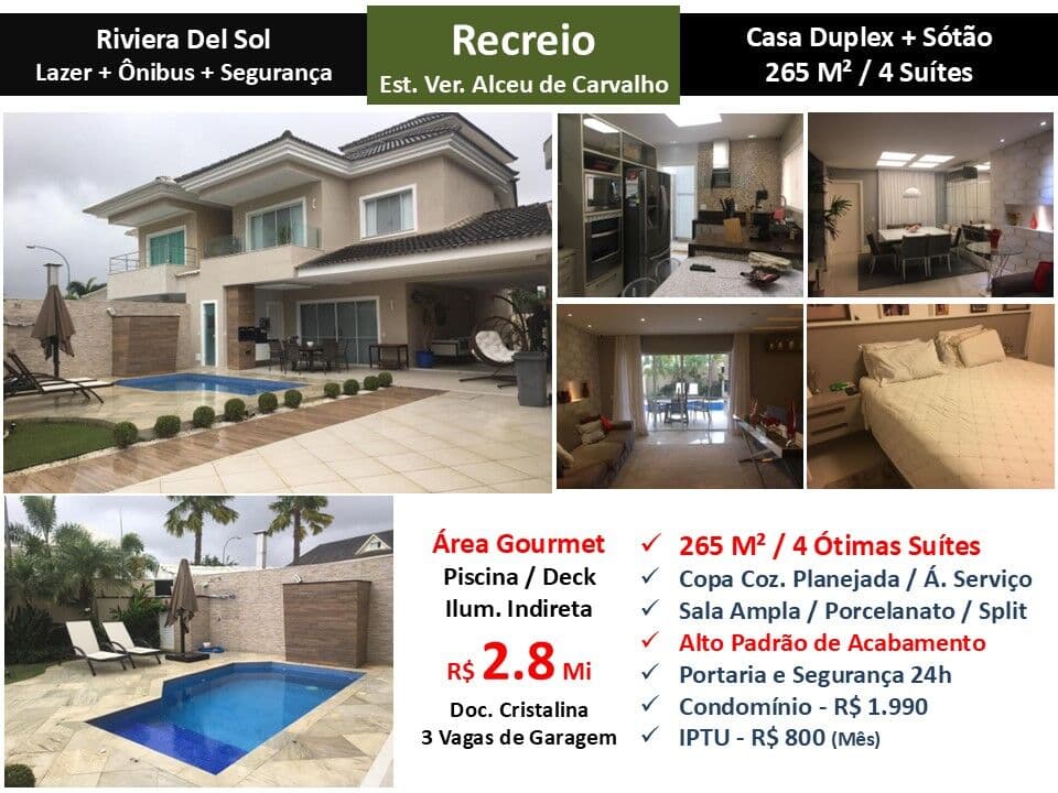 Casa Recreio Riviera Del Sol 265M²
