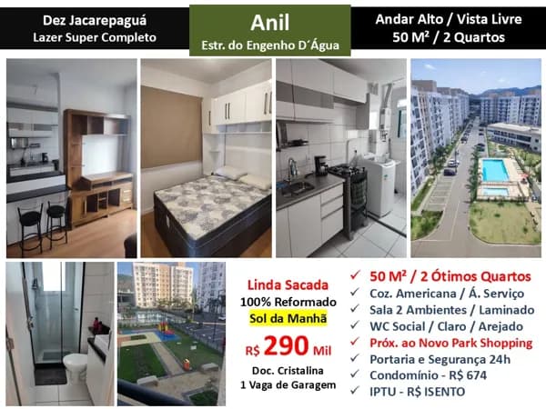 Apto JPA Anil Dez Jacarepaguá 50M²