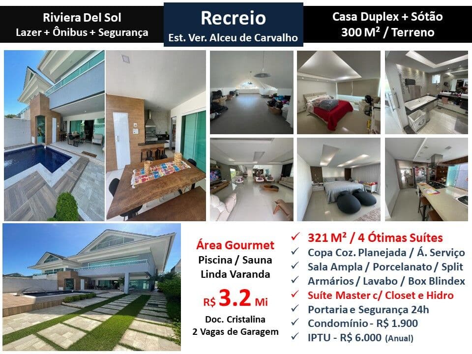 Casa Recreio Riviera Del Sol 321M²