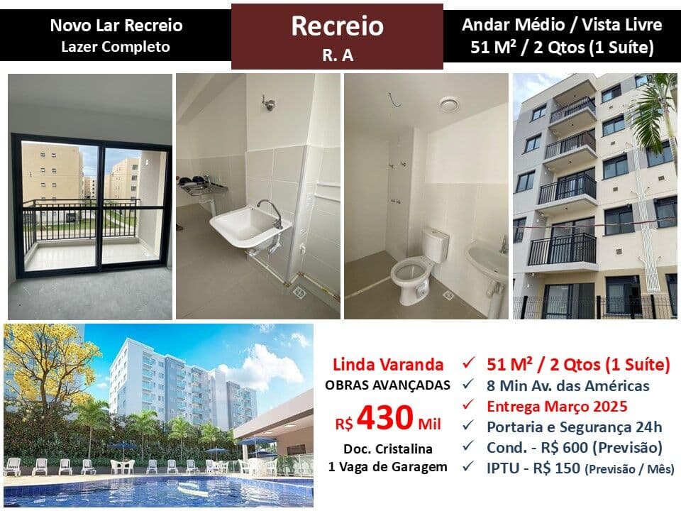 Apto Recreio Novo Lar Recreio 51M²