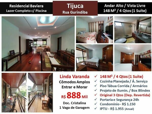 Apto Tijuca Gurindiba Res. Baviera 148M²